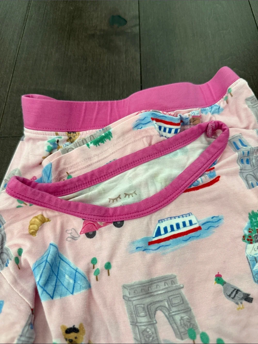 Little Sleepies Pink Weekend in Paris Two-Piece Short Sleeve & Pajama Set 3T